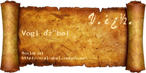 Vogl Ábel névjegykártya