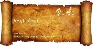 Vogl Ábel névjegykártya