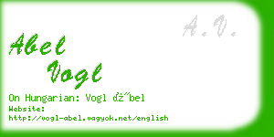 abel vogl business card